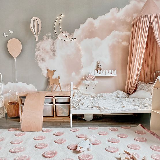 Dětský koberec Ring - krémovo-růžový