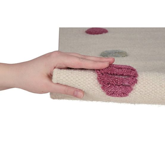 Dětský koberec s puntíky - krémový