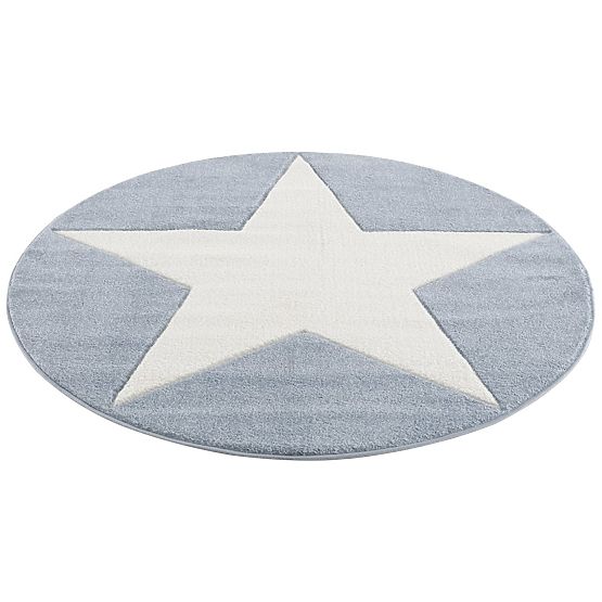 Dětský koberec STAR modrá/bílá