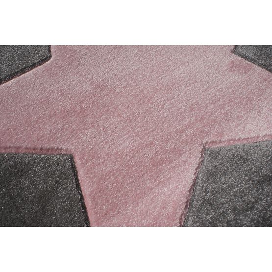 Dětský koberec STAR stříbrná-šedá/růžová
