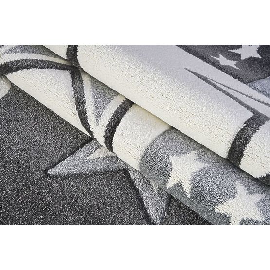 Dětský koberec STARFIELD  stříbrnošedá/ bílá