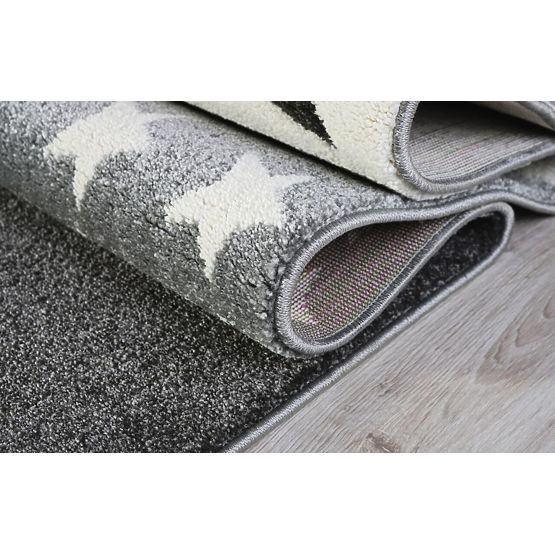 Dětský koberec STARFIELD  stříbrnošedá/ bílá