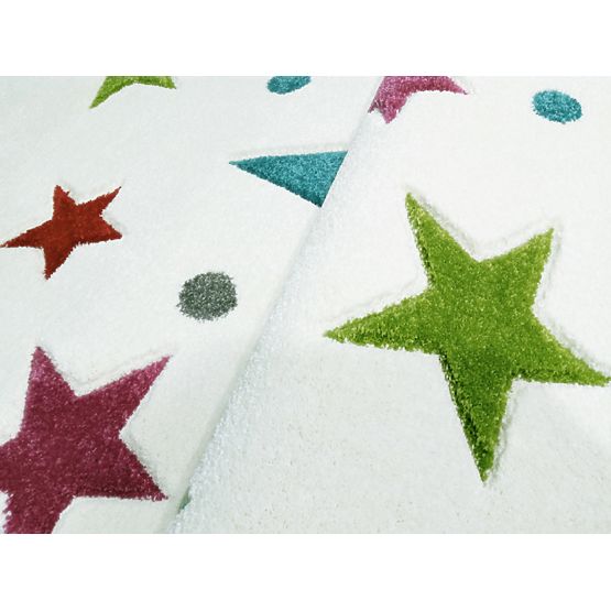 Dětský koberec STARS krémová/multicolor