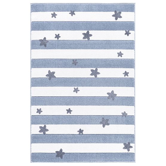 Dětský koberec STARS STRIPES modrobílý