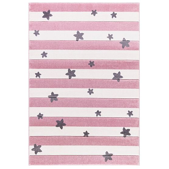 Dětský koberec STARS STRIPES růžový