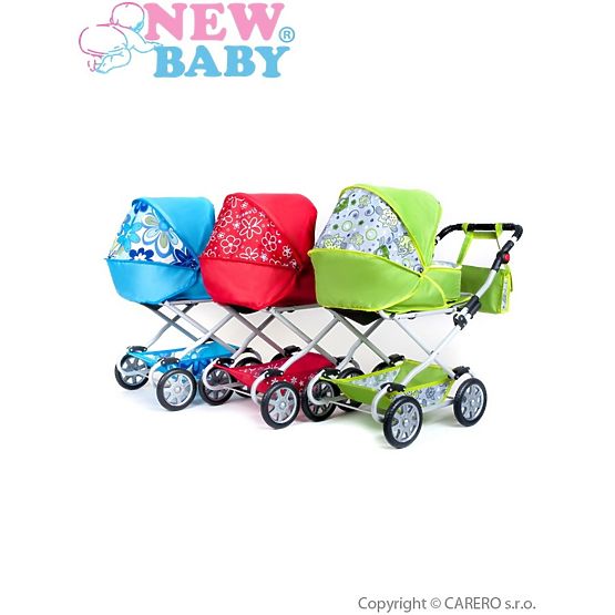 Dětský kočárek pro panenky 2v1 New Baby Monika červený