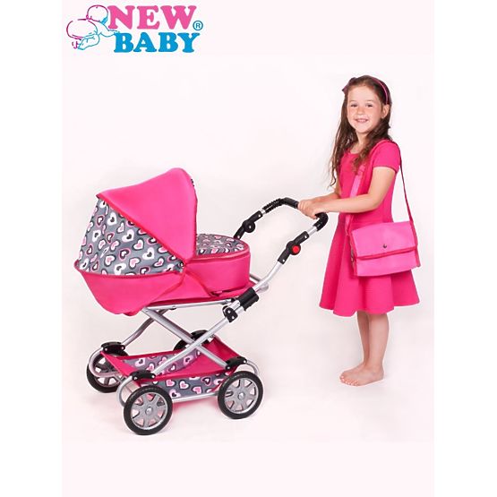 Dětský kočárek pro panenky 2v1 New Baby Růženka Růžová