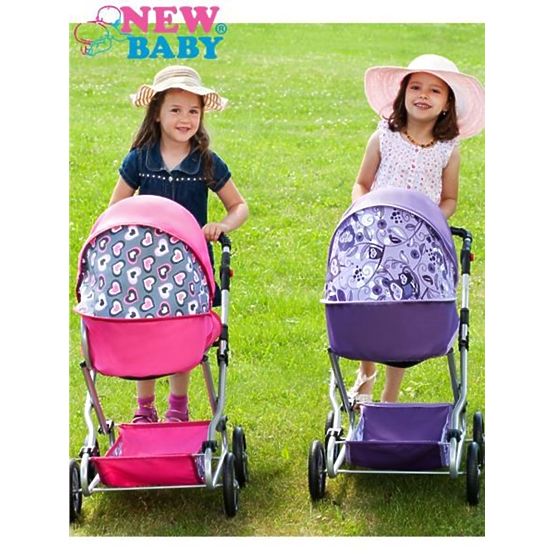 Dětský kočárek pro panenky 2v1 New Baby Růženka Růžová