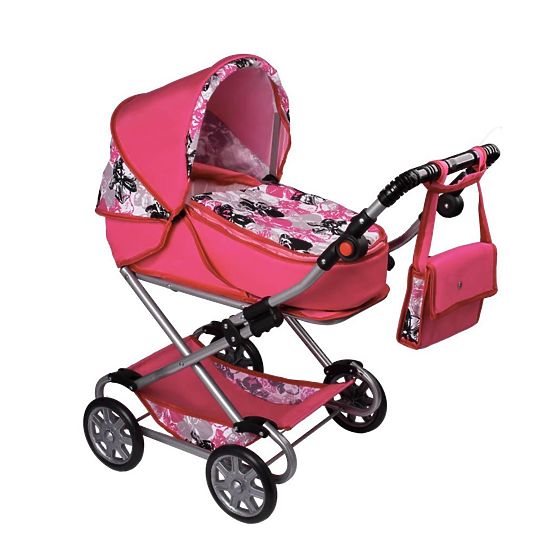 Dětský kočárek pro panenky 2v1 New Baby Veronika Růžová