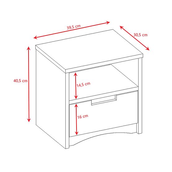 Dětský noční stolek Classic - bílý