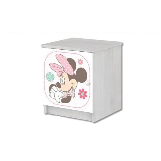 Dětský noční stolek Minnie Mouse - dekor norská borovice