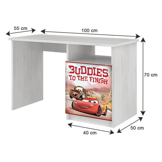 Dětský psací stůl - Auta - dekor norská borovice