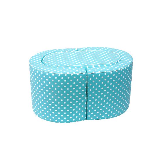 Dětský set nábytku modrý s puntíky