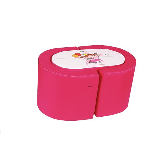 Dětský set nábytku modrý s puntíky