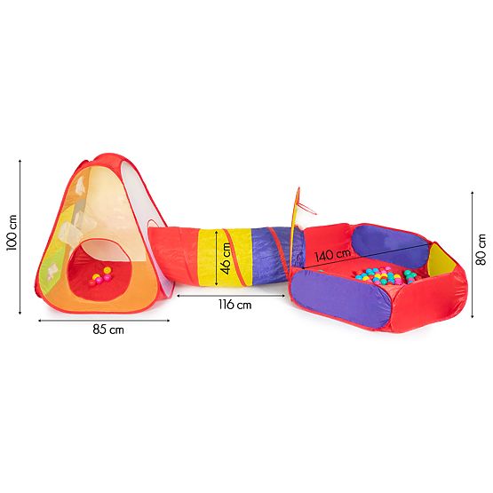 Dětský stan s tunelem a bazénkem 