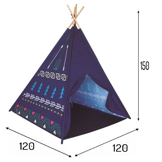 Dětský stan teepee modrý