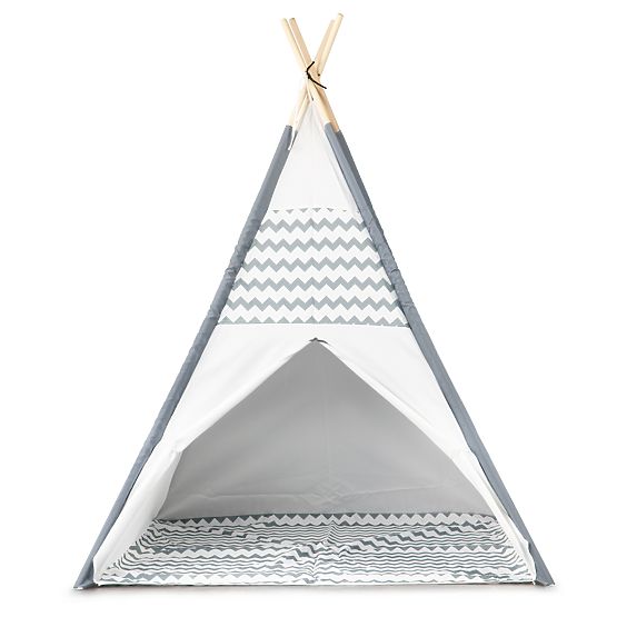 Dětský stan Teepee - šedo-bílá 