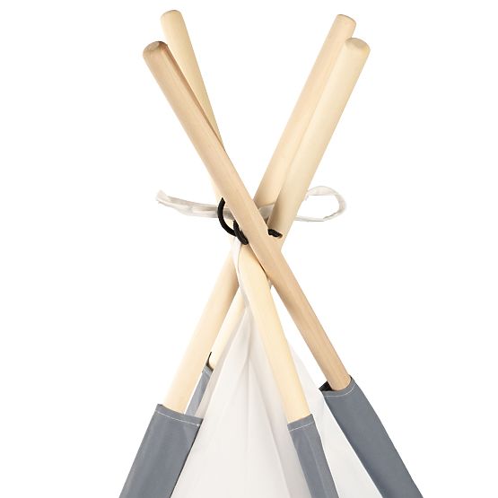 Dětský stan Teepee - šedo-bílá 