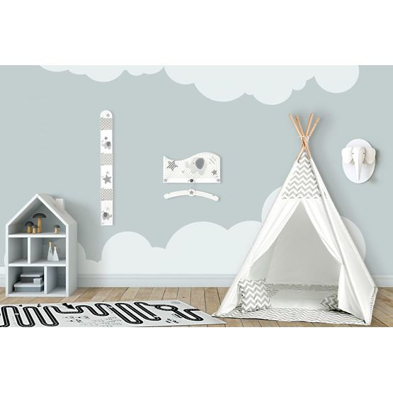 Dětský stan teepee šedo-bílý