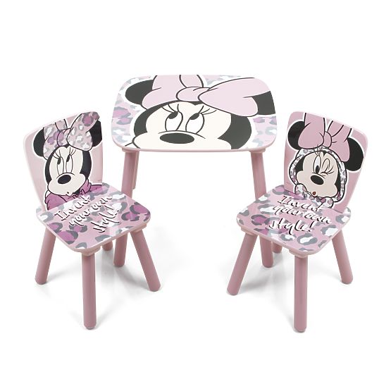 Dětský stůl s židlemi Minnie Mouse - růžový