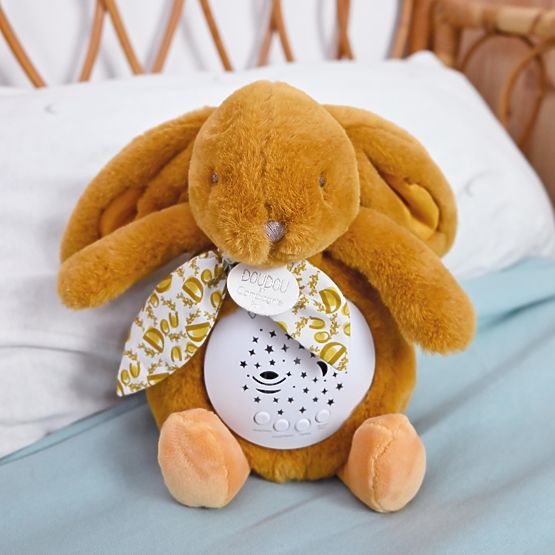 Doudou Hrací skříňka s projekcí Králíček hnědý