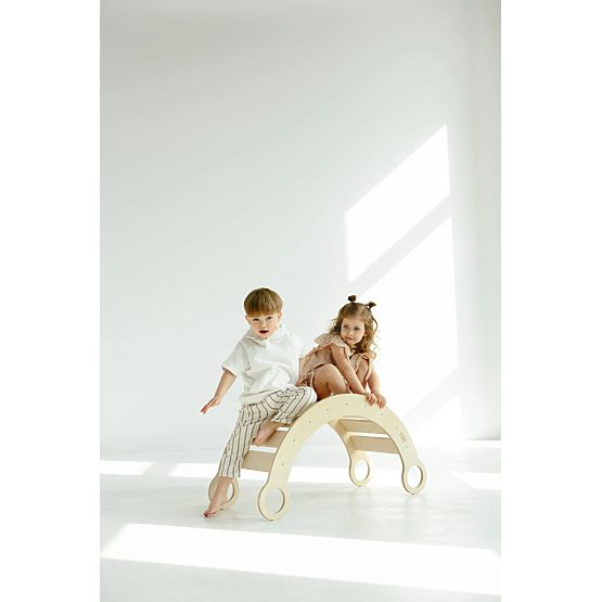 Dřevěná houpačka Montessori M - přírodní 