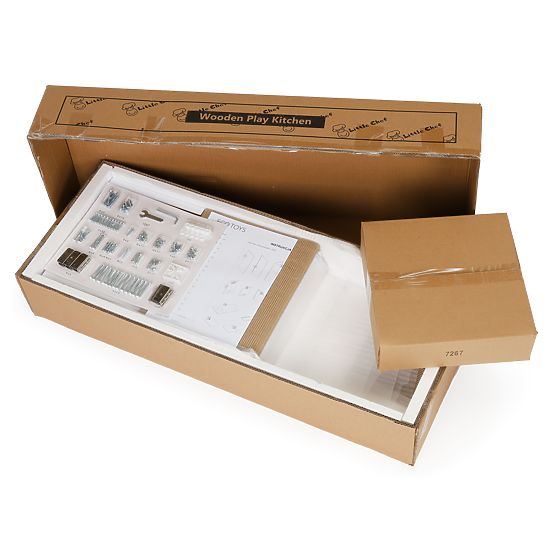 Dřevěná dětská kuchyň velká bílo-zlatá ECOTOYS