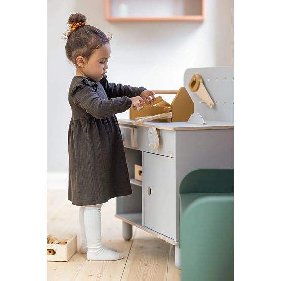 Dřevěná dílna Nordic - šedá