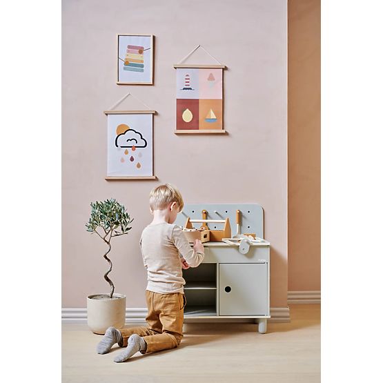 Dřevěná dílna Nordic - šedá