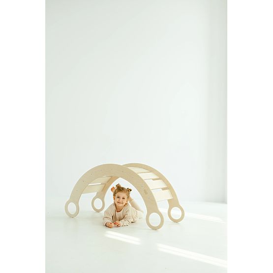 Dřevěná houpačka Montessori L – přírodní