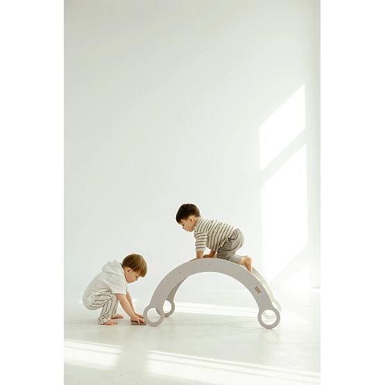 Dřevěná houpačka Montessori M - bílá