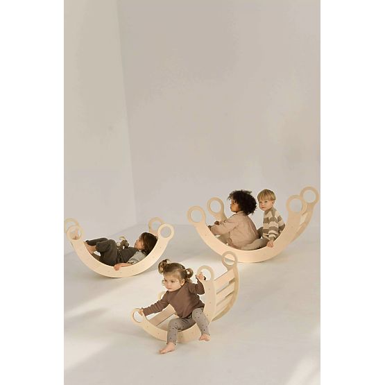 Dřevěná houpačka Montessori S - přírodní