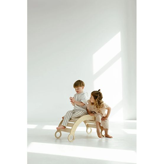 Dřevěná houpačka Montessori S - přírodní