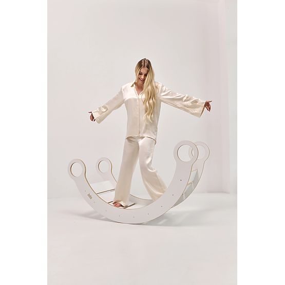 Dřevěná houpačka Montessori XL - bílá