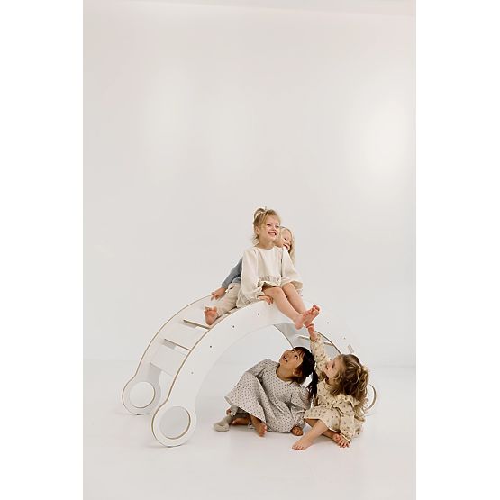 Dřevěná houpačka Montessori XL - bílá