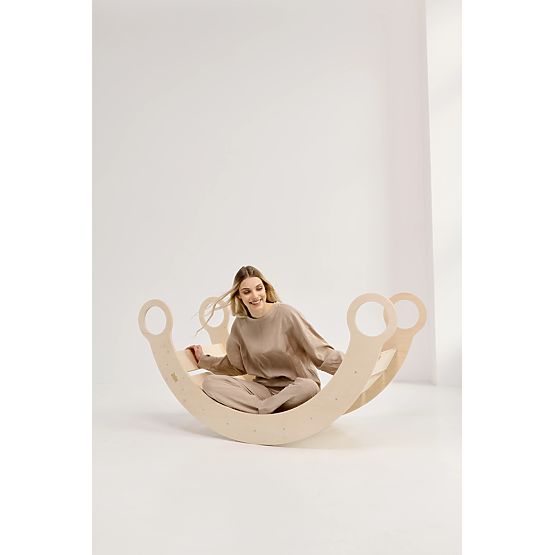 Dřevěná houpačka Montessori XL - přírodní