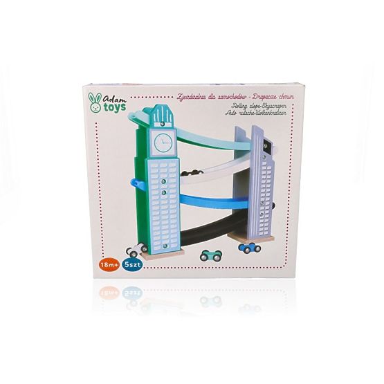 Dřevěná klouzačka s mrakodrapy