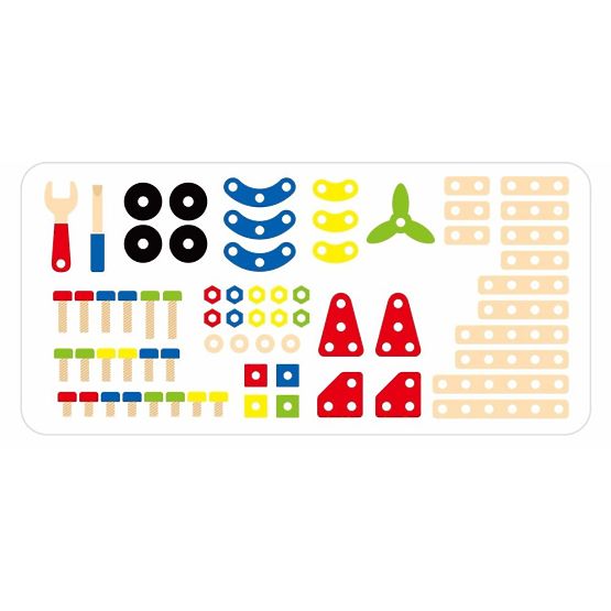 Dřevěná konstrukční stavebnice - 68 dílků