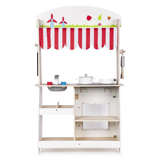 Dřevěná kuchyňka a prodejní stánek 2v1