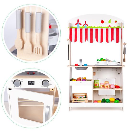 Dřevěná kuchyňka a prodejní stánek 2v1