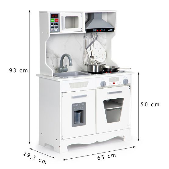 Dřevěná kuchyňka pro děti se zvuky a LED + příslušenství ECOTOYS