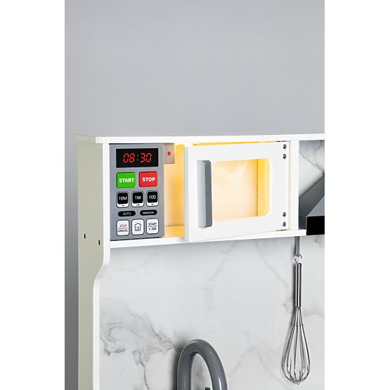 Dřevěná kuchyňka pro děti se zvuky a LED + příslušenství ECOTOYS