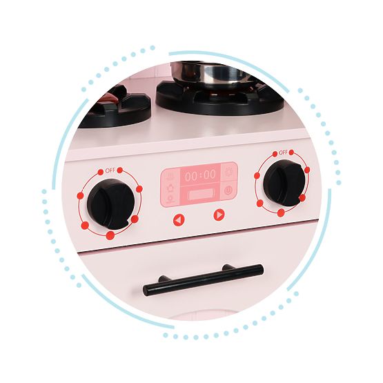 Dřevěná kuchyňka pro děti trouba hořáky mikrovlnná trouba příslušenství ECOTOYS