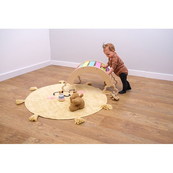 Dřevěná Montessori houpačka - duhová