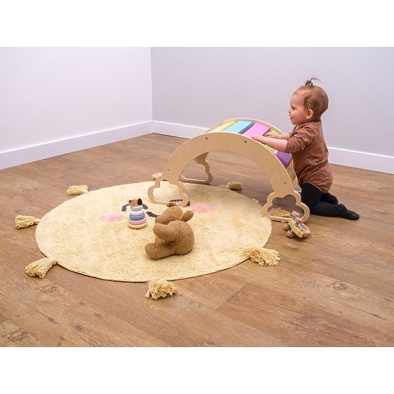 Dřevěná Montessori houpačka - duhová