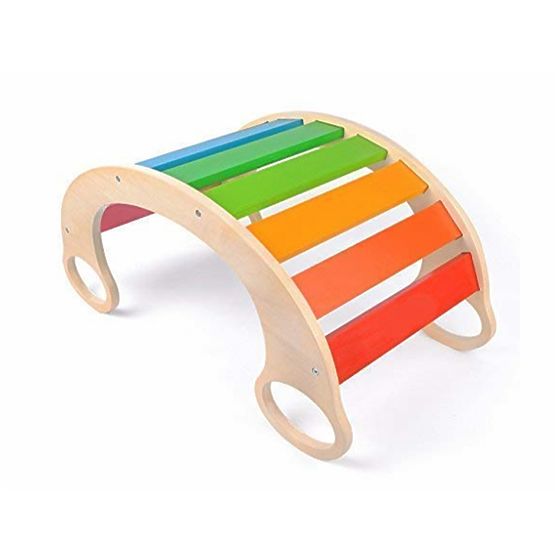 Dřevěná Montessori houpačka Jumbo - barevná 
