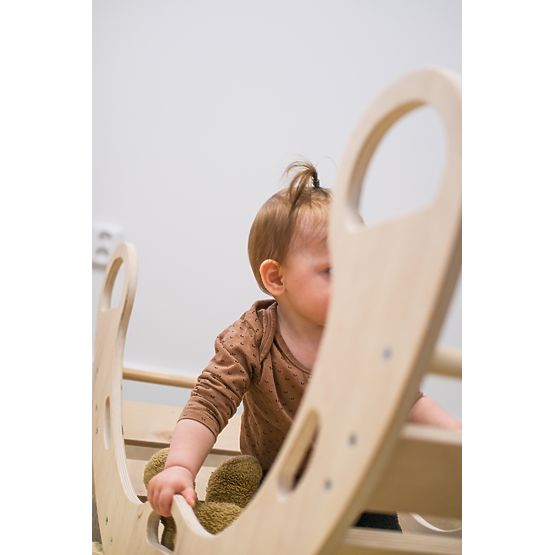 Dřevěná montessori houpačka - přírodní