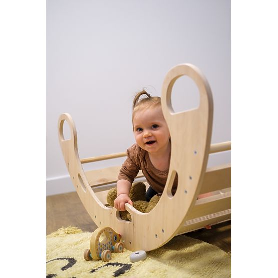 Dřevěná montessori houpačka - přírodní