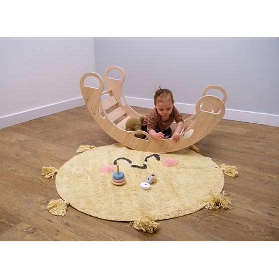 Dřevěná montessori houpačka - přírodní