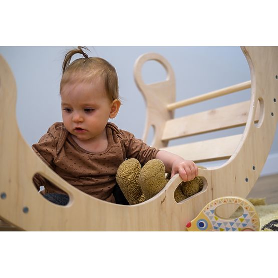 Dřevěná montessori houpačka - přírodní